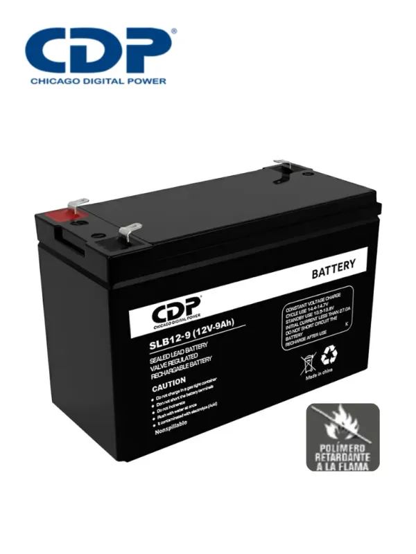 [B-12/9 | SLB 12-9] CDP - B-12/9 SLB 12-9 - Bateria de respaldo / 12V a 9A / Libre de mantenimiento / Fácil instalación / Compatible con CCTV y DSC