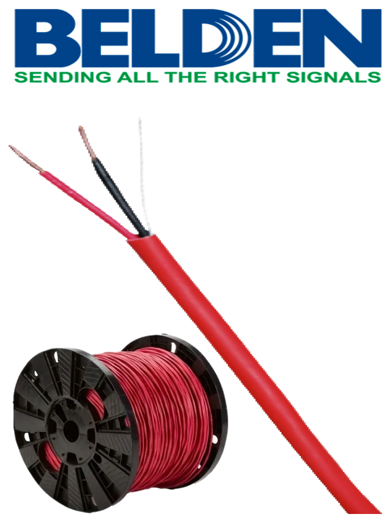 [5220UL0021000] BELDEN 5220UL0021000 - Bobina de cable para sistemas de deteccion de incendio / 2 Conductores / Calibre 16 / Sin blindar / Rojo / 305 Metros