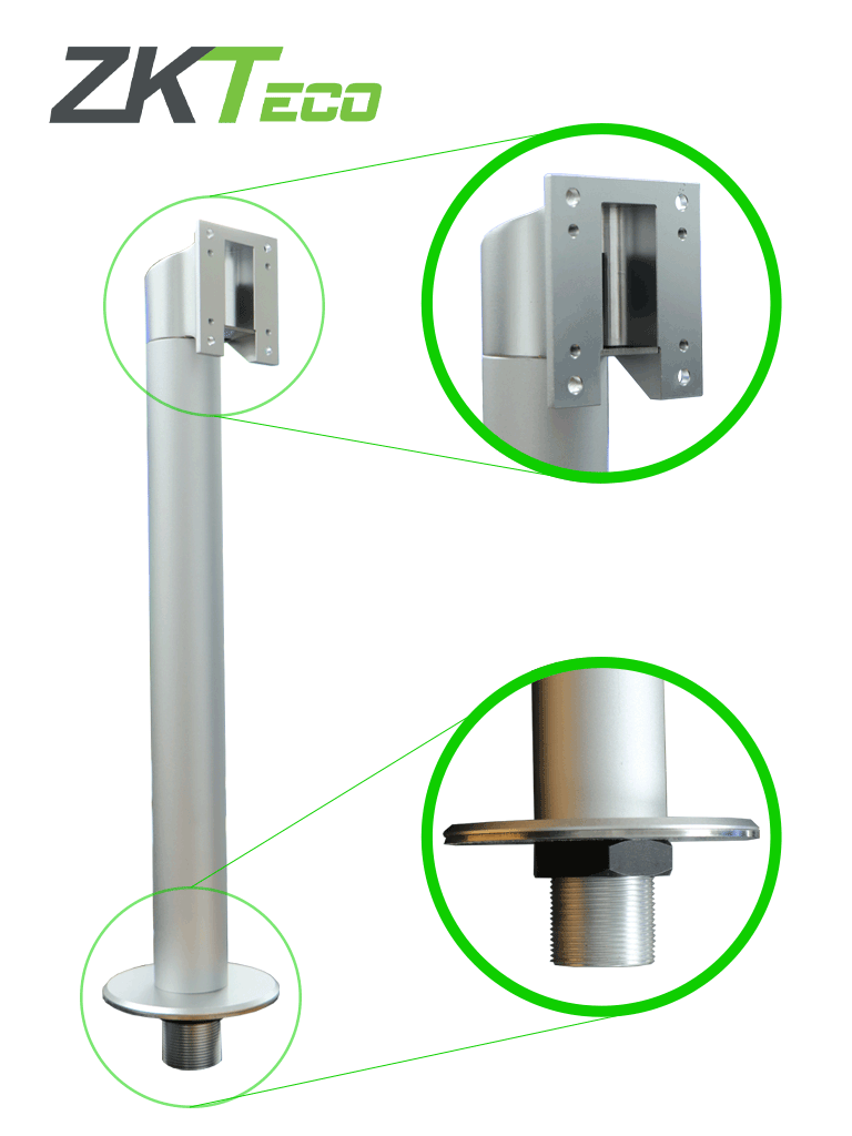 [KJZ-03] ZKTECO KJZ03 - Soporte de Fijación para Equipos Visible Light / Linea SpeedFaceV5L, ProFaceX y FaceDepot7BL / Acero Inoxidable / Compatible con Nuevos Pedestales FMB03 y FMB01