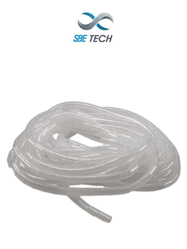 [SBE-ESP6] SBE TECH SBEESP6 - Organizador de cables espiral, blanco, 1/4", 10 metros, en rollo