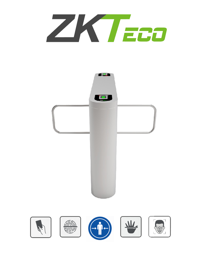 [PROENTRANCE SB02FP] ZKTECO PROENTRANCE SB02FP - Barrera Peatonal Central Bidireccional de Acero Inox / Alto Flujo / 30 personas por Min / Compatible con ZKT0920005 / Incluye 2 lectores de Huella FR1500 + panel inBio206Pro / Requiere Licencia / 01 pz en IZTACALCO