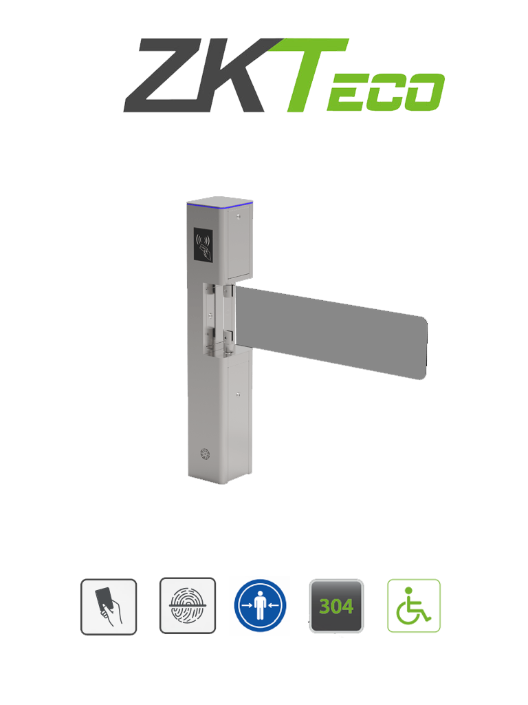 [SBT2000S] ZKTECO SBT2000S - Puerta de Cortesía Bidireccional de Alto Flujo/ Carril de 90 cm/ 110V/ Acero Inoxidable/ Aleta de Vidrio Templado/ Fácil Integración con Controles de Acceso Facial, Palma, QR, Proximidad y botones/ No cuenta con Lectores y Panel