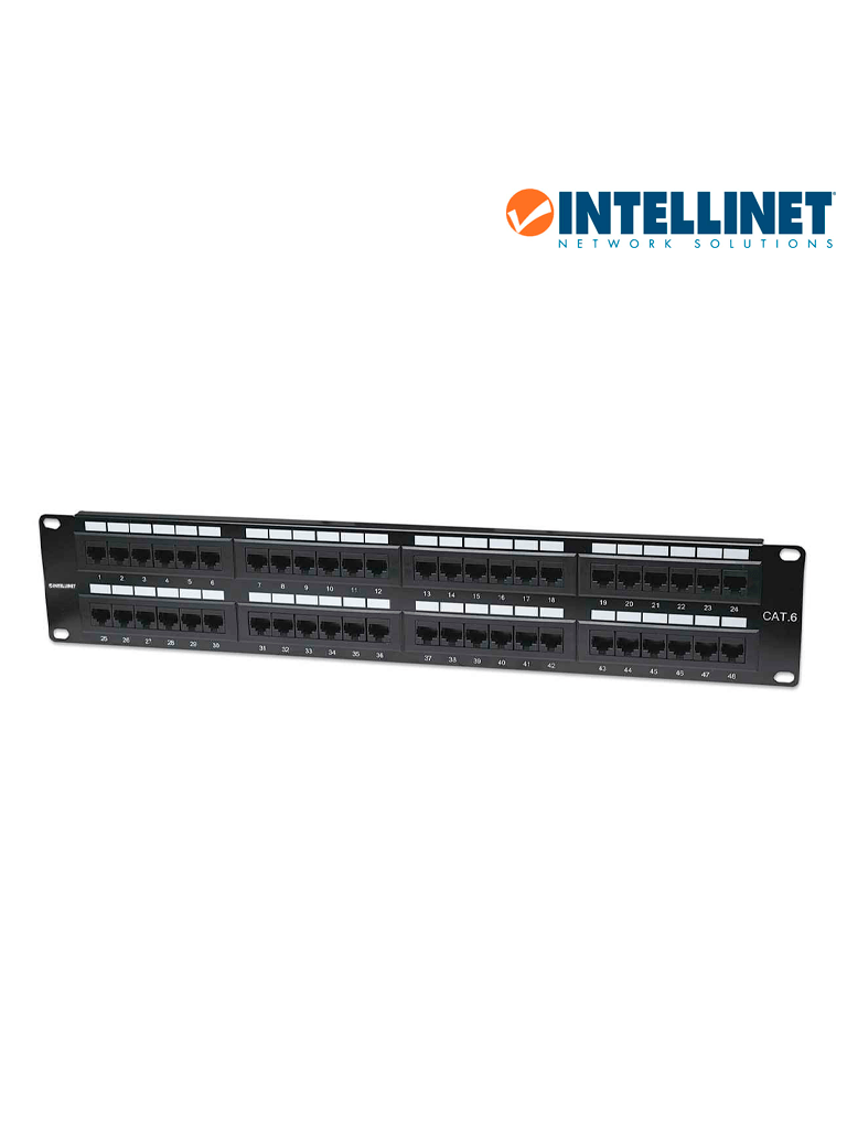[560283] INTELLINET 560283 - Panel de parche Cat6 de 48 puertos, UTP, 2U