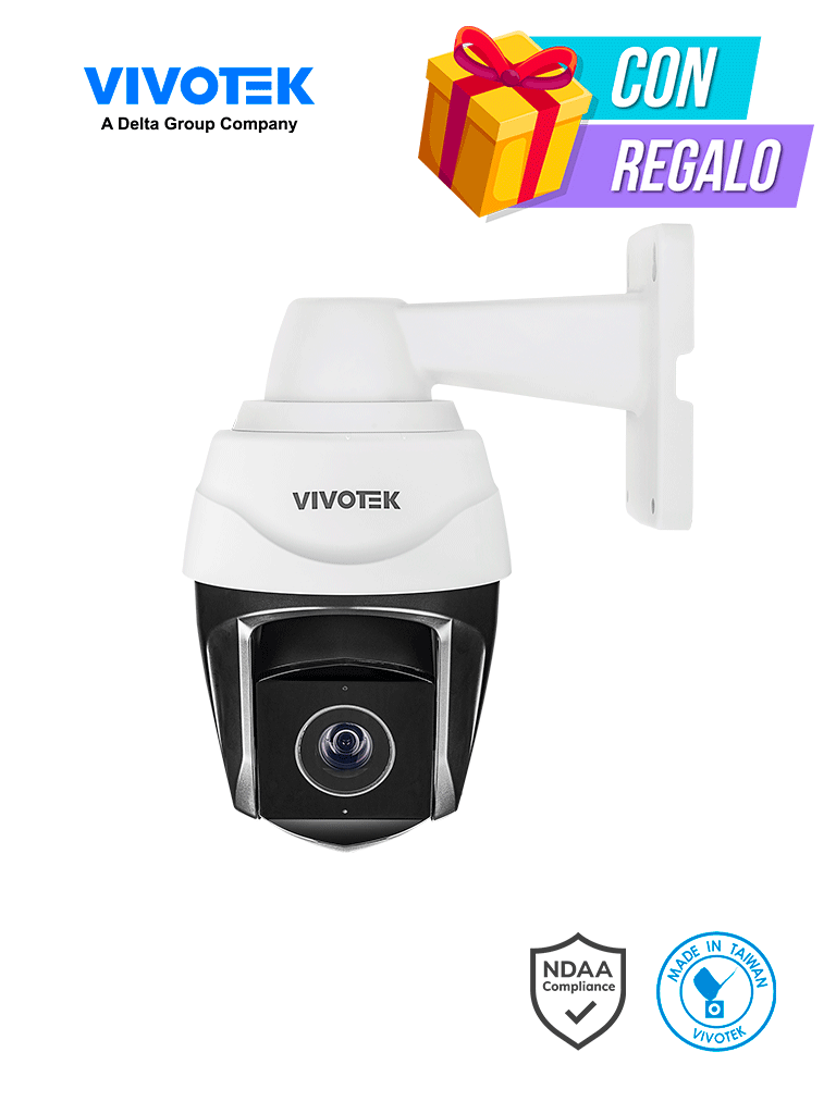 VIVOTEK SD9384-EHL - Cámara IP PTZ Exterior 5 MP con Zoom Óptico 30x, Smart IR 200m y Tracking, Protección Nema4X/IP66/IK10, EIS, WDR Pro con ciberseguridad Trend Micro, Camera Link y certificado NDAA, ONVIF, Deep Search