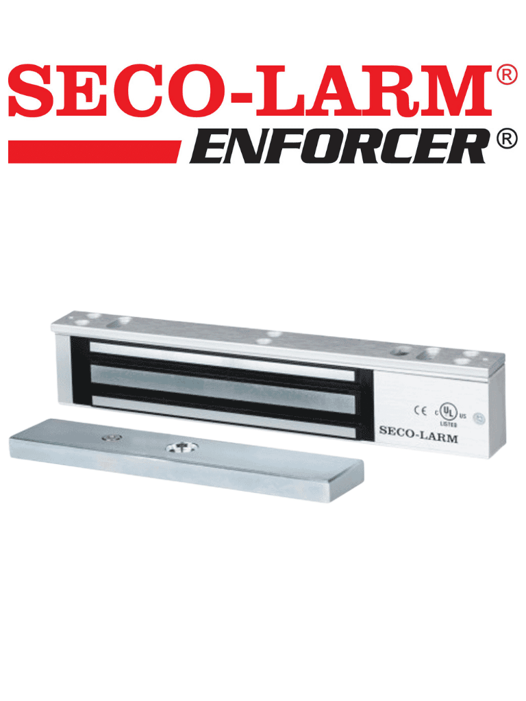 [E-941SA-600PQ] Seco-Larm E941SA600PQ - Cerradura de puerta electromagnética 280Kg/ 600 Lb  con LED y sensor