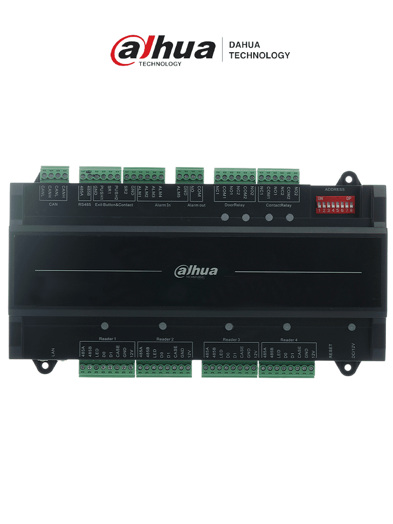 [DHI-ASC2102B-T] DAHUA ASC2102B-T - Control de Acceso Esclavo para Control Maestro/ Soporta Conexión en Cascada/ 2 Puertas y 4 Lectoras/ 20,000 Usuarios/ 30,000 Registros/ Soporta RS-485 y Wiegand