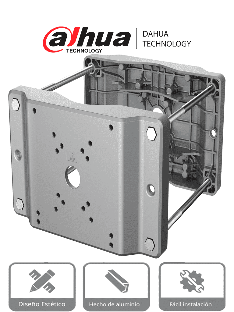 [DH-PFA153-SG] DAHUA DH-PFA153-SG - Montaje en Poste para Camaras PTZ y Cajas de Exterior/ Aluminio y Acero/ Compatible con Brazo  PFB710W-SG / Compatible con cámara DH-PSDW81642ML-A360-D237