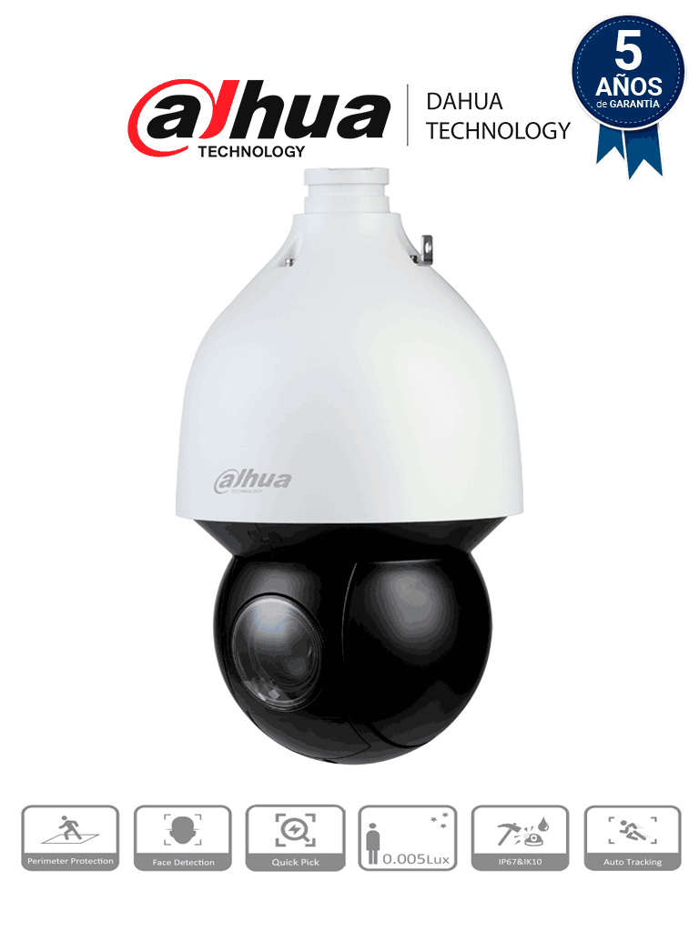 [DH-SD5A225GB-HNR-SL] DAHUA SD5A225GB-HNR-SL - Cámara IP PTZ de 2 Megapíxeles Anticorrosión/ 25x de Zoom Óptico/ IR de 150 Mts/ Antivandálica/ H.265+/ Auto Tracking/ PoE+/ 60 FPS/ Función anti-niebla / WDR Real de 120 dB/ Detección de Rostros/ IP67/