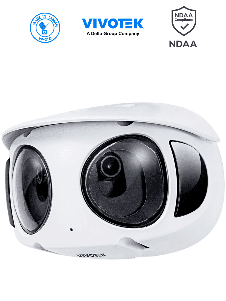[MS9390-EHV-V2] VIVOTEK MS9390-EHV-v2 - Cámara IP Panorámica Exterior 8 MP (4K) de 180°, con IR 20m, WDR Pro, Visión SNV, además micrófono integrado, Smart Motion, Trend Micro, Smart Stream III, y protección IP66/IK10, ONVIF, Deep Search
