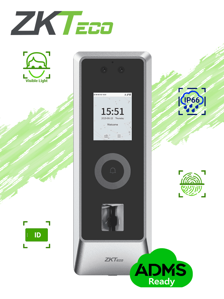 [PROMA] ZKTECO PROMA - Control de Acceso Facial / Exterior IP66 / IK07 / 30,000 rostros / 10,000 huellas / 50,000 tarjetas / ADMS
