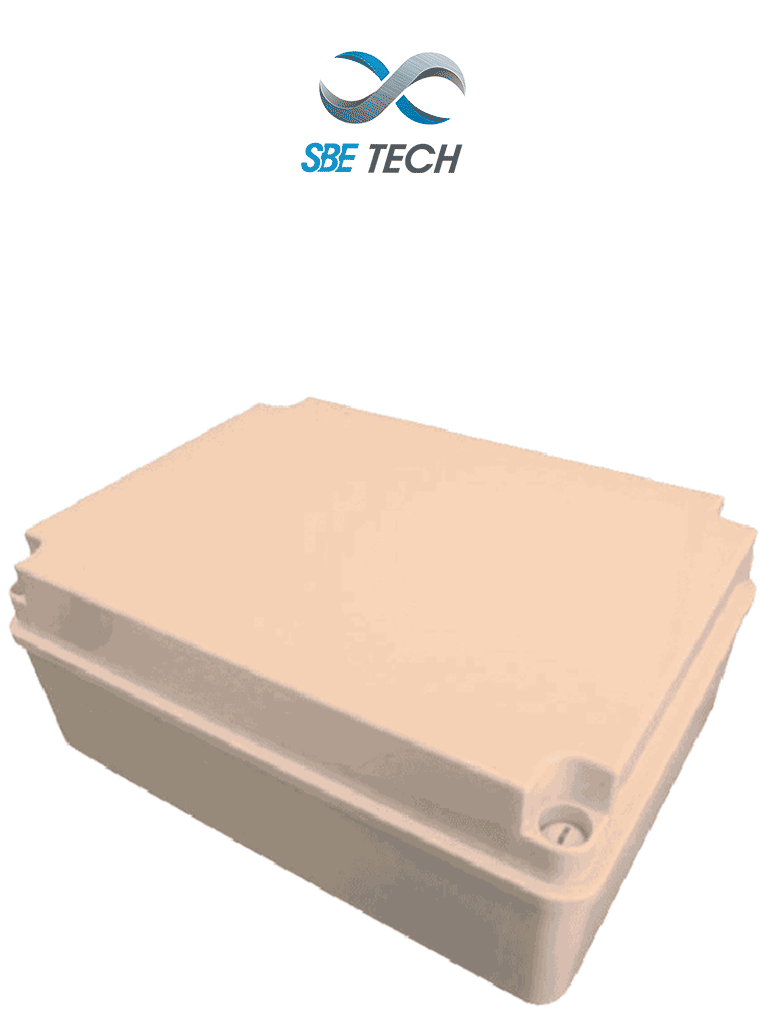 [SBE-OP380300120] SBE TECH OP380300120 - Caja plástica con tapa opaca de 38x30x12 cm multiusos, IP66, fabricada en material autoextinguible y resistente a la abrasión