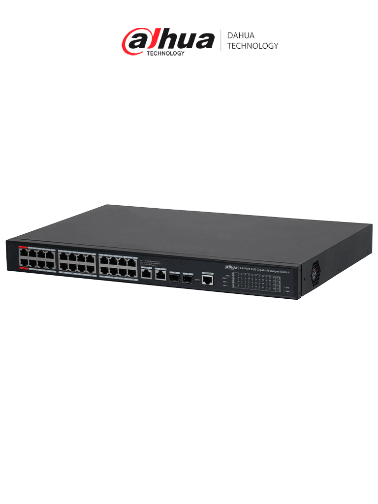 [DH-S4228-24GT-360] DAHUA DH-S4228-24GT-360 Switch Gigabit 24 puertos Administrable/  capa 2/ 2 Puertos  Hi-PoE/ Redundancia de red: STP/ RSTP/ Transmisión de larga distancia de 250 m/ 56 Gbps/ PoE
