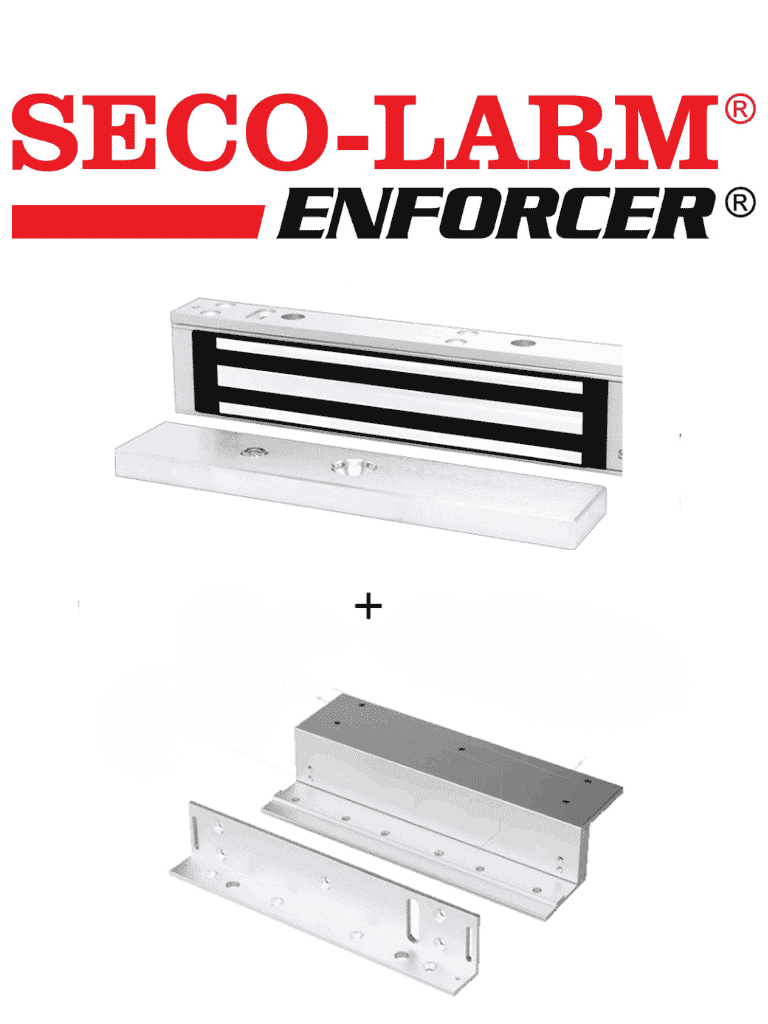 [E-941SA-600+ZL] Seco-Larm E941SA600 - Electroiman de 600Lb  + Soporte en "Z" y en "L"