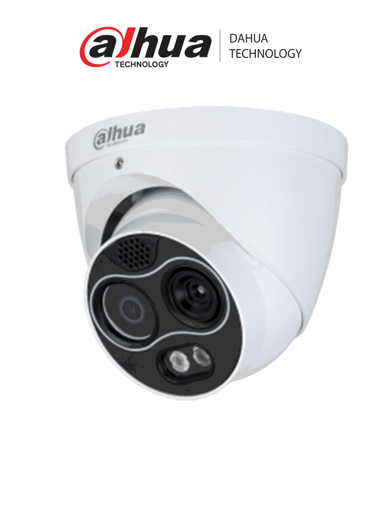 [DHI-TPC-DF1241-B2F2-DW-S8] DAHUA TPC-DF1241-B2F2-DW-S8 -Camara IP Dual Termica/ Lente Termico de 2mm (256×192) / Lente Visible de 2mm y 4 Megapixeles/ Eureka/ IA con Detección de Calor, Fumadores, Vehiculos y Personas/ IR de 30 Mts/ IP67/Alarma de Audio/ MicroSD/ E&S de Alarma/