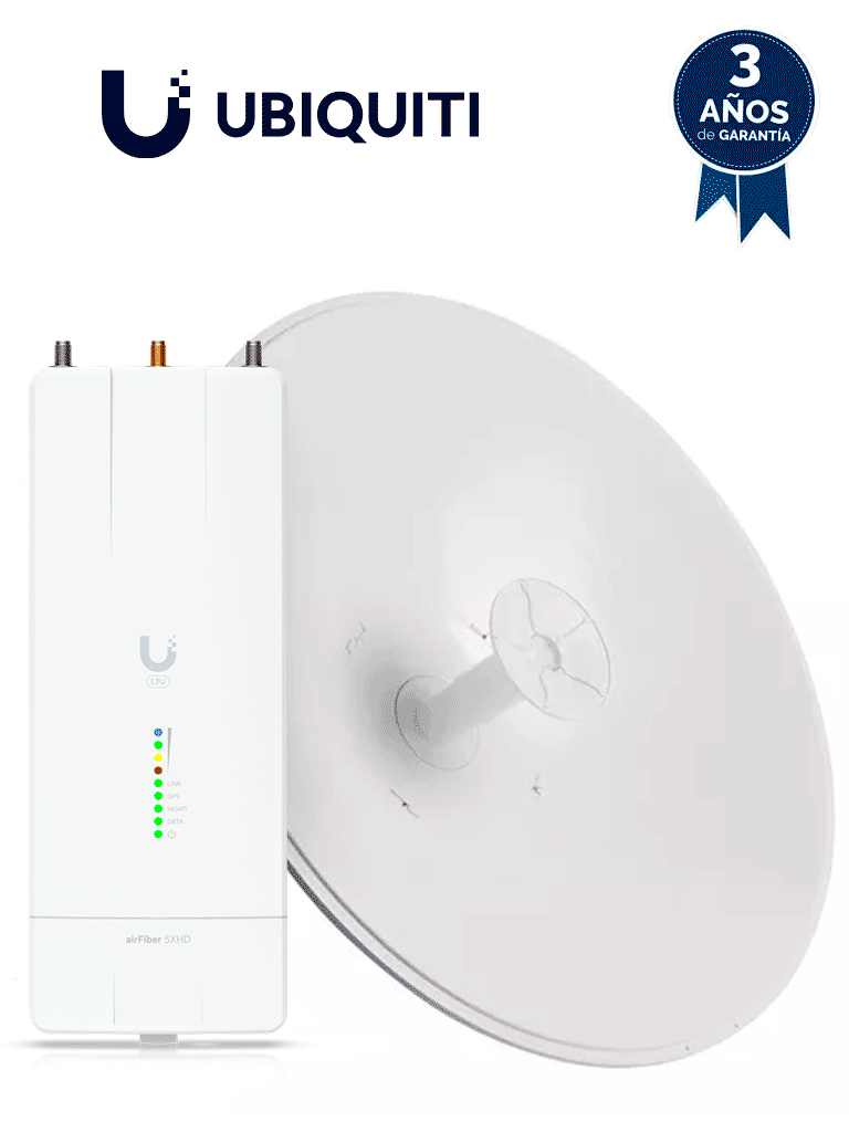 [AF-5XHD-30-S45] Ubiquiti AF-5XHD-30-S45 - Kit AirFiber con Radio AF-5XHD y Antena AirFiber de 30 dBi Slam-45 ideal para enlaces PTP de clase carrier BACKHAUL con hasta 500 Mbps Full Duplex en banda libre de 5.8 GHz.
