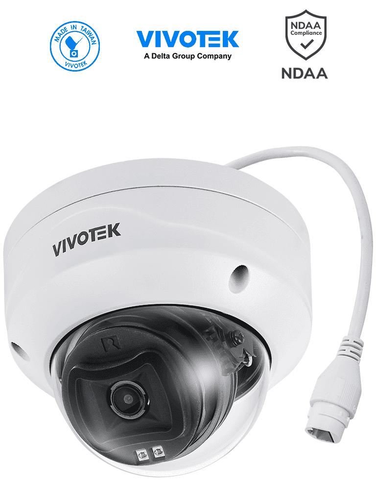 [FD9383-HV] VIVOTEK FD9383-HV - Camara IP domo exterior 5 MP, Smart IR 30mts , WDR Pro, Lente Fijo 2.8 mm , Smart VCA, Deep Search, Protección IP66, IK10, SNV, Ciberseguridad Trend Micro, NDAA, ONVIF