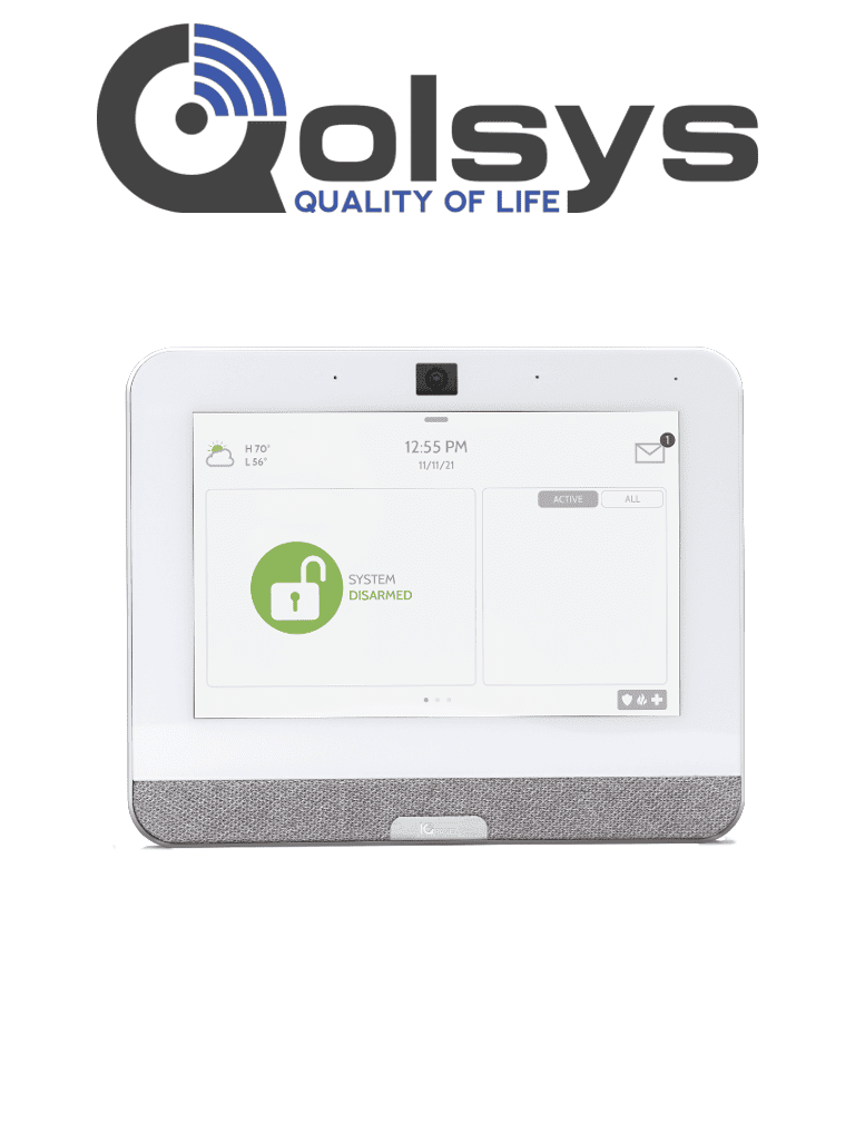 [IQP4358] QOLSYS IQP4   - Sistema de Alarma IQPanel4 Autocontenido , con Pantalla Táctil de 7", Power G 915 Mhz  . Con 4 Bocinas integradas (4W). Para la plataforma Alarm.com