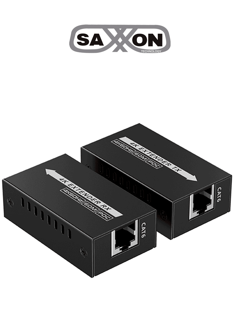 [LKV410P] SAXXON LKV410P- Kit mini extensor HDMI/ Cable UTP recomendado CAT 6/ 6A/ 60 Metros / Resolucion 4K@60Hz/ PoC/ Se energiza solamente el transmisor