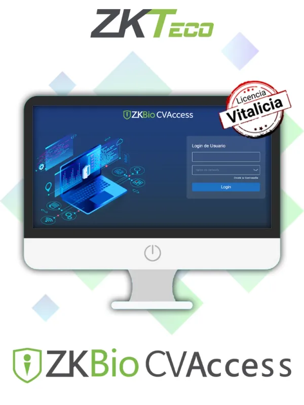 ZKTeco ZKCVAFREE - Licencia Gratuita del Software BioCVAccess para 15 Puertas, 6 Puntos de Asistencia, 64 Cámaras IP, 2,000 Usuarios, 200 Departamentos, 1 App Administrador y 5 Apps Empleados