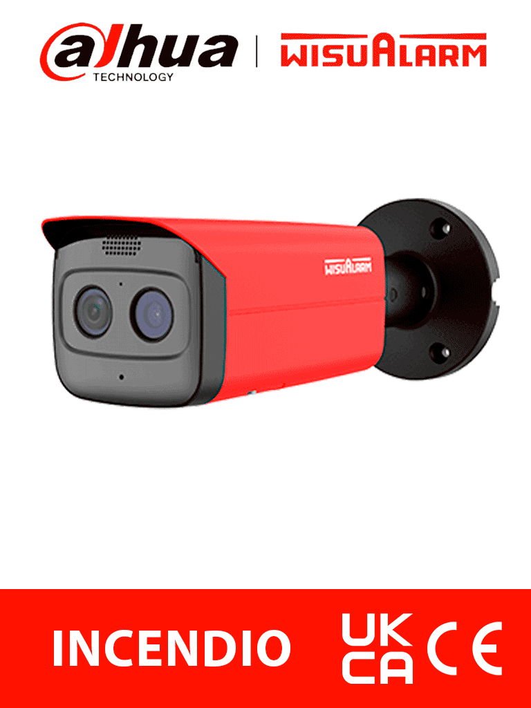 [DHI-HY-FT431LFP] DAHUA WISUALARM HY-FT431LFP-Cámara IP Térmica Detección de Fuego de 4MP/Detector VOx de alta sensibilidad/ Detección Incendio, Alarma de Punto Frio y Caliente/ E&S de Alarma/Ranura de MicroSD, Micrófono,Bocina 70dB/IP67