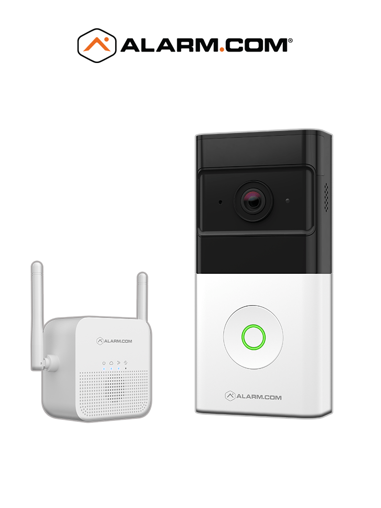 [PAKT VIDEO PORTERO] ALARM.COM VIDEO PORTERO CON TIMBRE - Timbre Inteligente  con vídeo Portero Inalámbrico de alarm.com /Wi-Fi / IP66 /1080P / 160° apertura horizontal. Batería incluida.