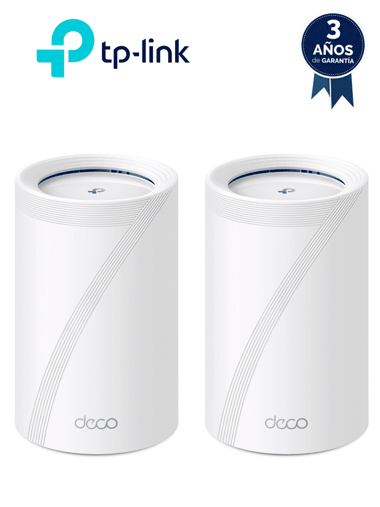 [DECO BE65(2-PACK)] TP-LINK DECO BE65(2-Pack) - Sistema Mesh WiFi 7 , Wi-Fi 7 de Triple Banda de 11Gbps , 4 puertos 2.5Gbps , Multi-Link Operation (MLO) , Canales de 320Mhz , Banda de 6Ghz , Protección con  HomeShield, Conecta más de 200 dispositivos.