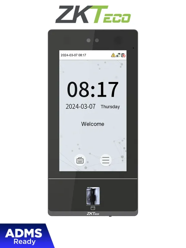 [SENSEFACE 7A] ZKTECO SenseFace 7A - Control de acceso y asistencia para 10,000 rostros / 10,000 huellas / 50,000 tarjetas de 125kHz / TCP/IP / IP65 / 1 Relevador / Compatible con Software Gratuito ZKBio Zlink