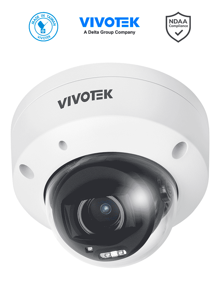 [FD9380-HTV-V2] VIVOTEK FD9380-HTV-V2 - Cámara IP domo exterior 5 MP, lente varifocal remoto 2.7-13.5mm, Smart IR 30m, WDR Pro, Ciberseguridad Trend Micro, IA Smart search, Micrófono integrado, IP66/IK10, NDAA, ONVIF