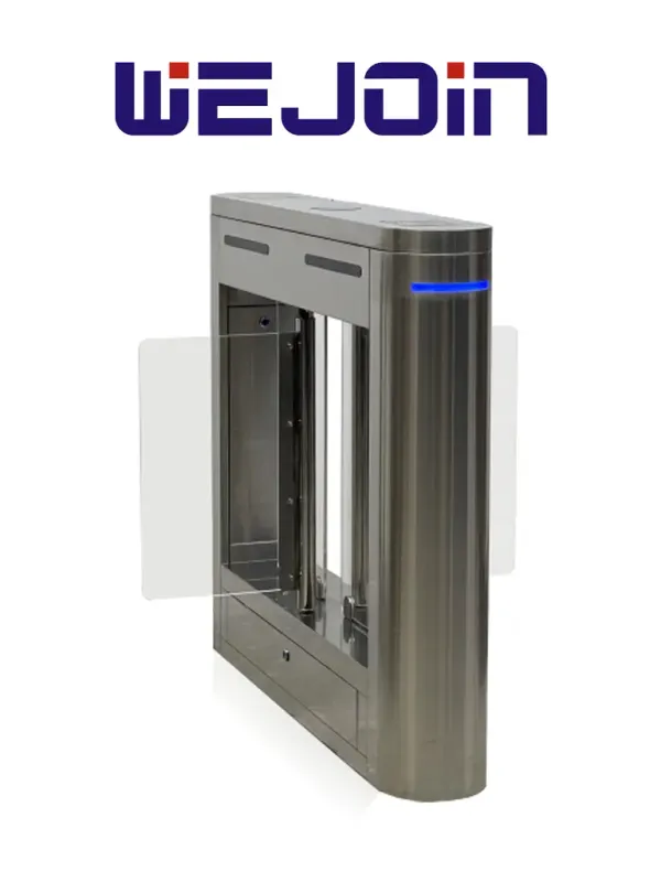 WEJOIN WJTBH101BLD - Barrera Peatonal Central  Abatible Bidireccional con Aletas de Acrílico, pase Bidireccional 3 Millones de Ciclos pase 25-35 Personas por minuto Compatible WJTBH101BLSP