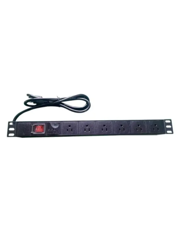 [PDU06-15A] SAXXON PDU06-15A - Barra PDU con 6 Contactos Individuales , 15 Amp , 120V , 1UR , Protección contra rayos , Aleación de Aluminio