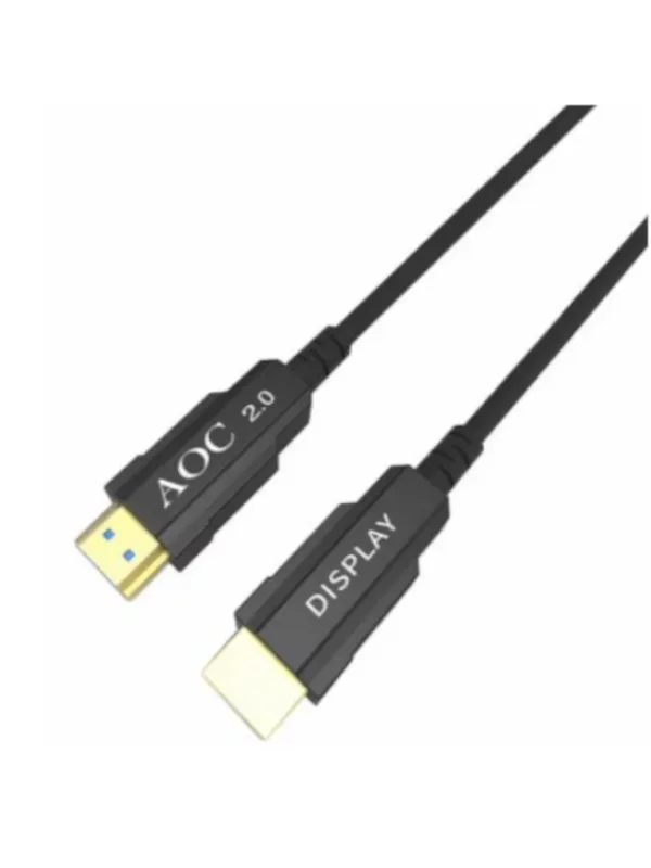 SAXXON HDMI-OF300 - Cable HDMI de 30 Metros por Fibra Óptica 4K@60Hz / Fibra 4 hilos + 7 hilos cobre estañado / Compatible con HDMI 2.0 / Alta velocidad 18 Gbps / 3D / HDR / Caja de Aleación de Zinc / Calidad Premium