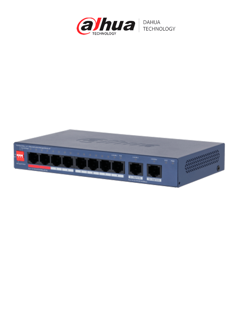 [DH-CS4010-8GT-110] DAHUA DH-CS4010-8GT-110-V2- Switch de 10 Puertos Gigabit / 8 Puertos PoE / 2 Puertos Uplink 10/100/1000/ 110 Watts Totales / Switching 20 Gbps / Tasa de Reenvio de Paquetes 14.88 Mbps / PoE Watchdog / Plataforma DoLynk Care