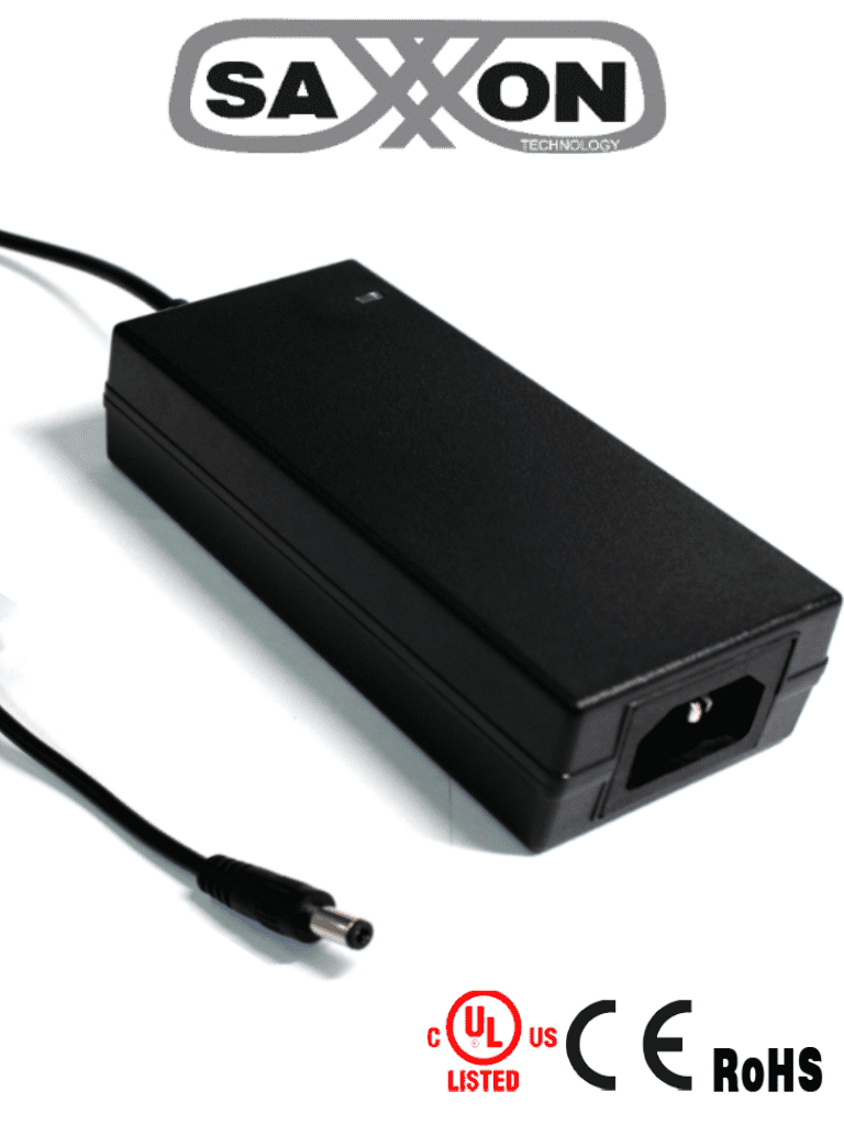 [PSU1205-D] SAXXON PSU1205D - Fuente de Poder Regulada de 12 Vcc a 5 Amperes/ Ideal para Equipos de Alto Consumo de Corriente/ Para Usos Multiples: Sistemas de CCTV, Acceso, Asistencia, etc/ Certificación UL/