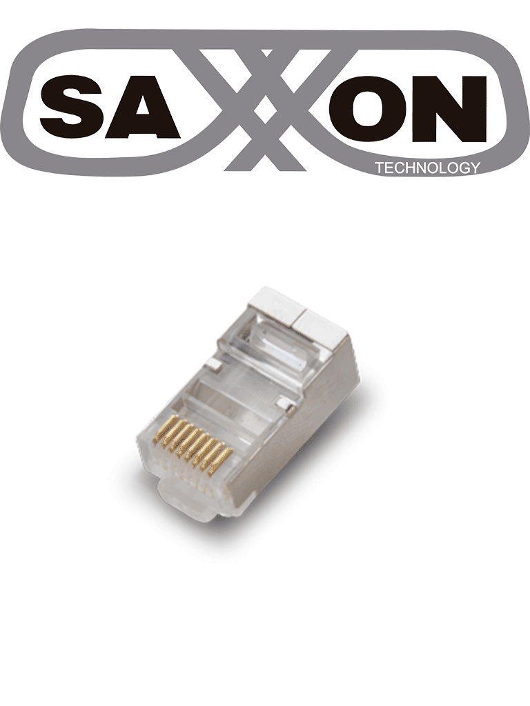 [S901B] SAXXON S901B - Conector plug RJ45 para cable UTP/FTP /CAT 5E / Blindado / Paquete 100 piezas