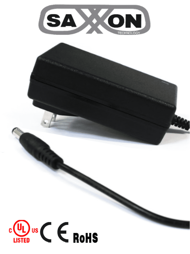 [PSU1203] SAXXON PSU1203 - Fuente de Poder Regulada de 12 Vcc 3 Amperes/ Cable de 1.2 Metros/ Para Usos Multiples: Sistemas de CCTV, Acceso, Asistencia, etc/ Certificación UL/