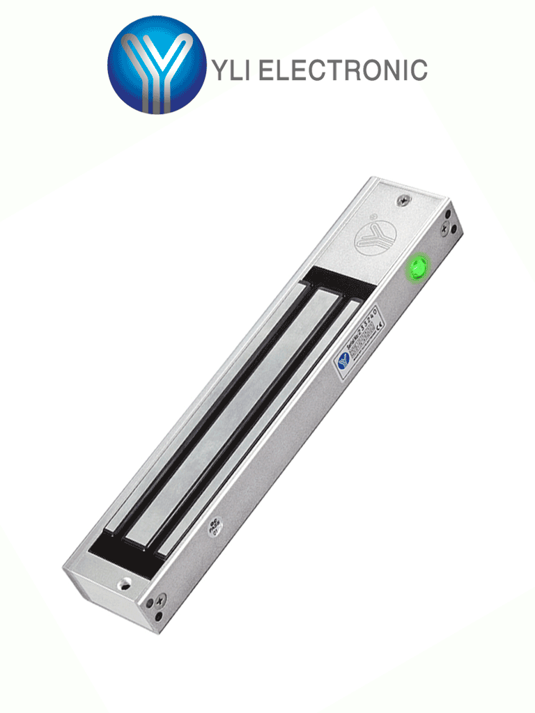 [YM-280N(LED)] YLI YM280NLED - Cerradura Magnética con LED / Fuerza de Sujeción 280Kg /600Lb / Voltaje Dual 12v/24 VDC / Puertas de madera, vidrio, metálica