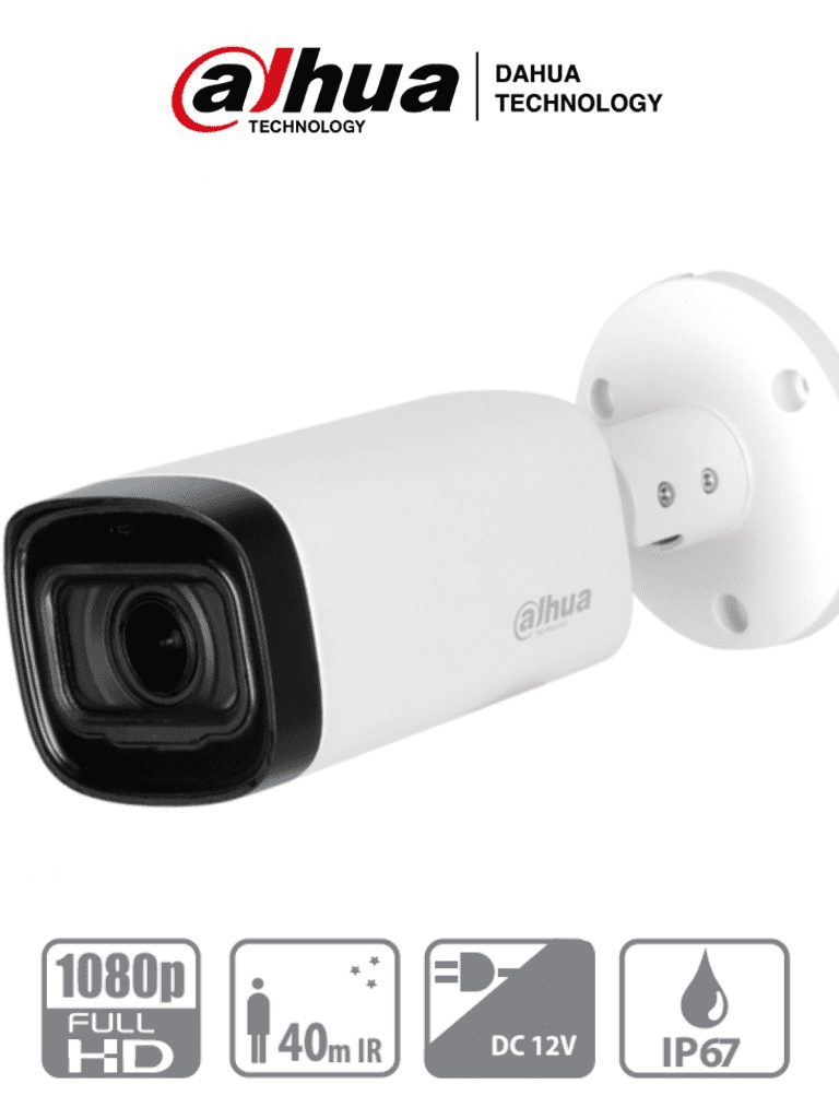 [DH-HAC-B4A21N-VF-2712] DAHUA HAC-B4A21-VF - Camara Bullet Varifocal de 2 Megapixeles/ Lente de 2.7 a 12mm/ Angulo Ajustable de 102 a 32 Grados/  IR de 30 Mts/ DWDR/ IP67/ Menu OSD/ Soporta: HDCVI/AHD/TVI y CBVS/