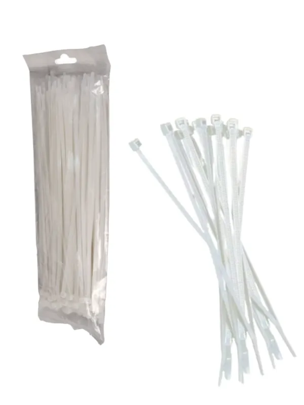 [SBE-3.6X150] SAXXON CN36X150 - Cincho sujetacable / 3.6  mm X 150  mm / Blanco / Bolsa con 100 piezas / Nylon