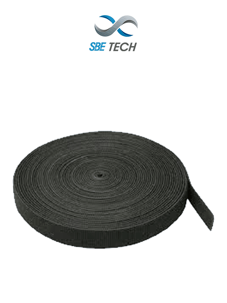 [SBE-V2X25-BKC] SBE TECH SBE-V2X25-BK - Sujetacable tipo Velcro / 25 M x 3/4" (2 CM) / Negro / Rollo de 25 metros