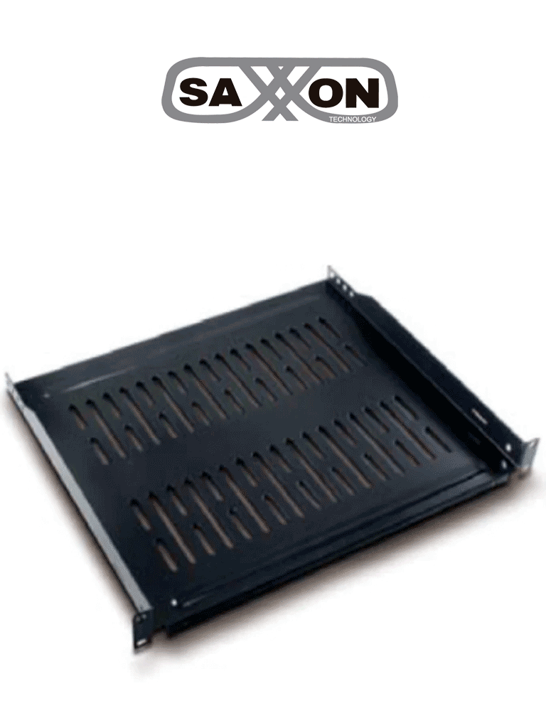 [701402.04] SAXXON 70140204-  Charola ventilada para monitor, 19" (48.26 cm) ancho x 14" (35.56 cm) profundidad, 2 UR, soporta 22 kg, acero.