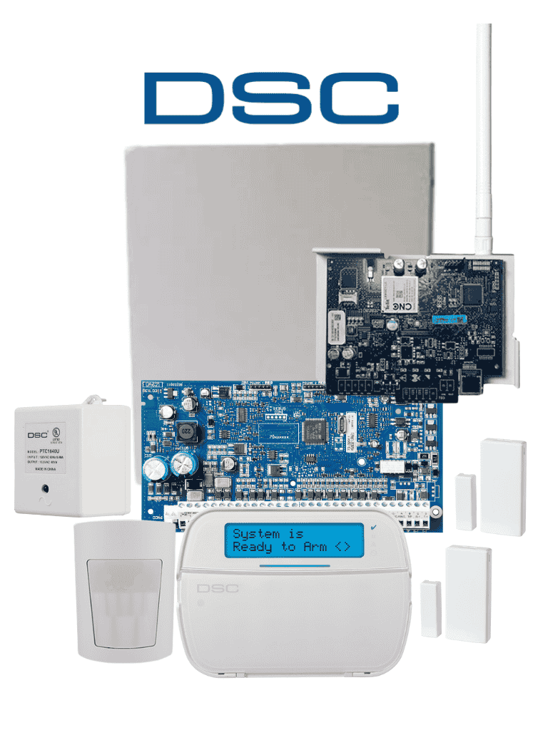 [NEO-RF-LCD-LTE] DSC NEO-RF-LCD-IPLTE-SB Paquete NEO 32 Zonas /Comunicador Dual TL280LE/Panel HS2032/Teclado RF LCD HS2LCDRF9N/2 Contactos PG9303/1 PIR Inalámbrico PGP9914/Transformador/Gabinete GMX003. Sin Batería