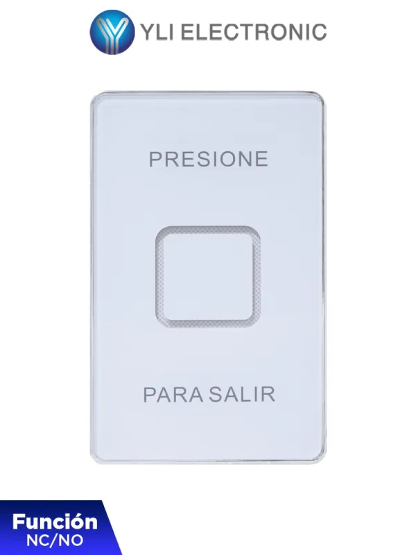 [TSK-830NC(LED)] YLI TSK830NCLED - Botón de Salida Táctil, Luz LED, Cristal Templado, Acabado Elegante, 12 VCC, Función NC/NO, Sin Caja de Instalación Requerida