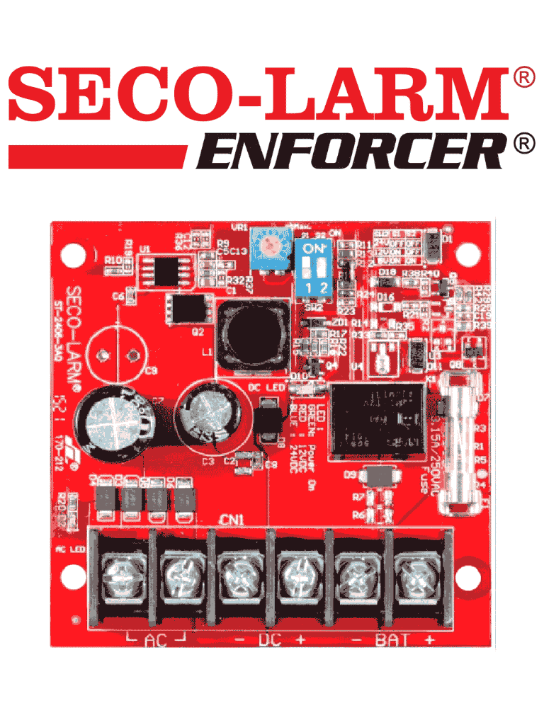 SECO-LARM ST24063AQ - Fuente de Poder con Cargador Bateria 2.5 amp 6/12/24 VCD