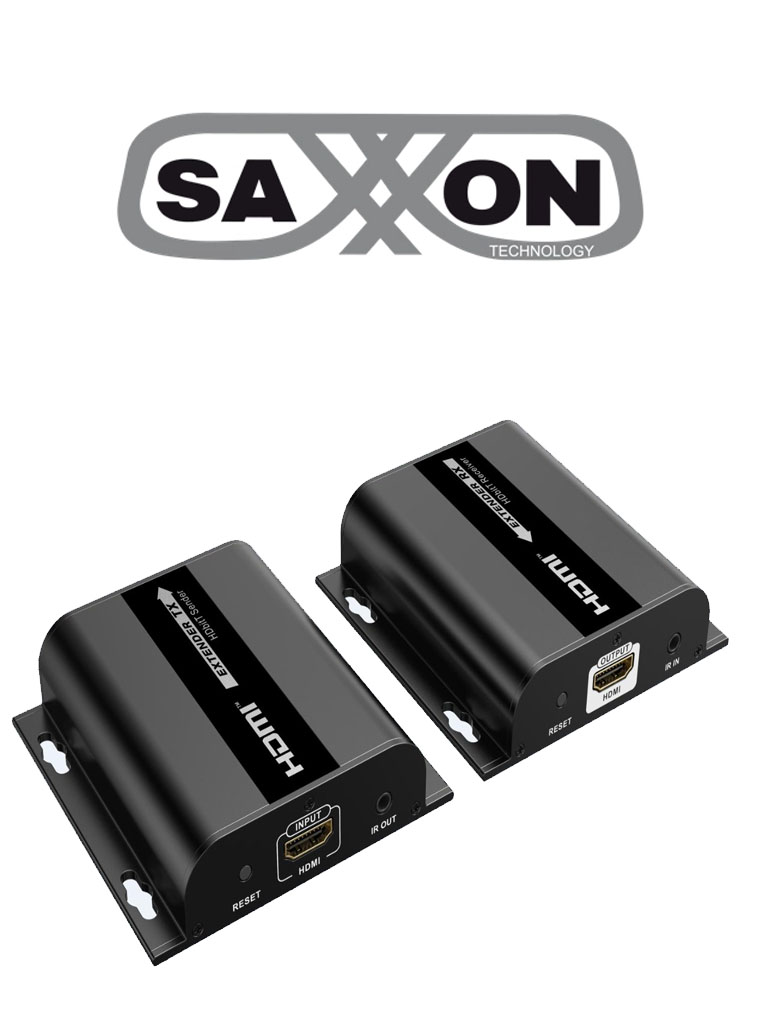 [LKV38340] SAXXON LKV38340- Kit extensor HDMI sobre IP/ Resolucion 1080p/ Cat 5e/ 6/ hasta 120 metros/ Hasta 253 receptores/ Delay de 70ms/ HdBIT/ Transmisor de IR/ Plug and play