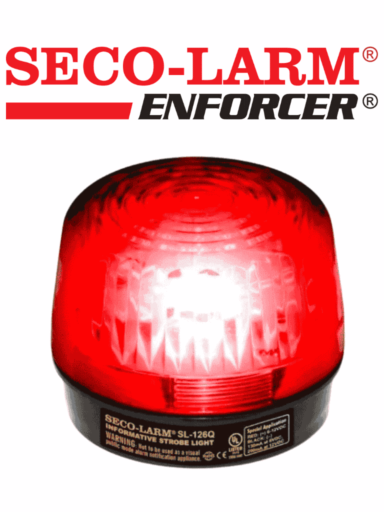[SL-126Q/R] Seco-Larm SL126QR -  Luz Estroboscópica Alámbrica, 6-12VDC, Roja Compatible IHORN / RISCO / DSC / BOSCH