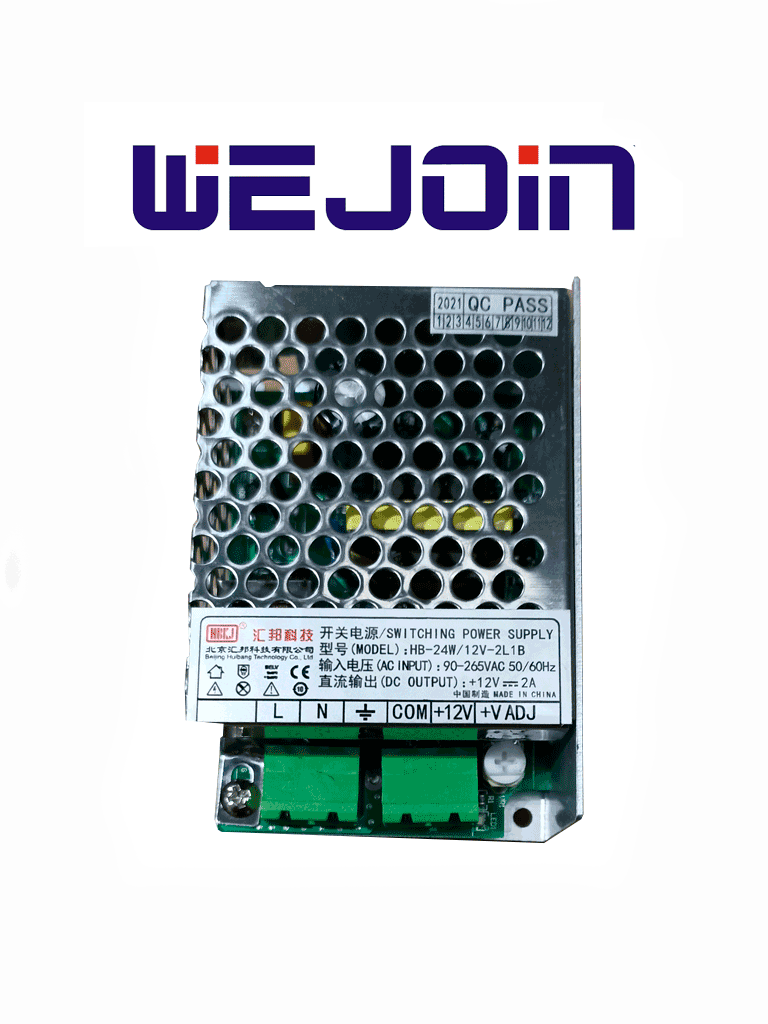 [HB-24W/12V- 2L1B] WEJOIN WJBPS02 - FUENTE DE VOLTAJE PARA ALIMENTACION DE LEDS EN BARRERA VEHICULAR