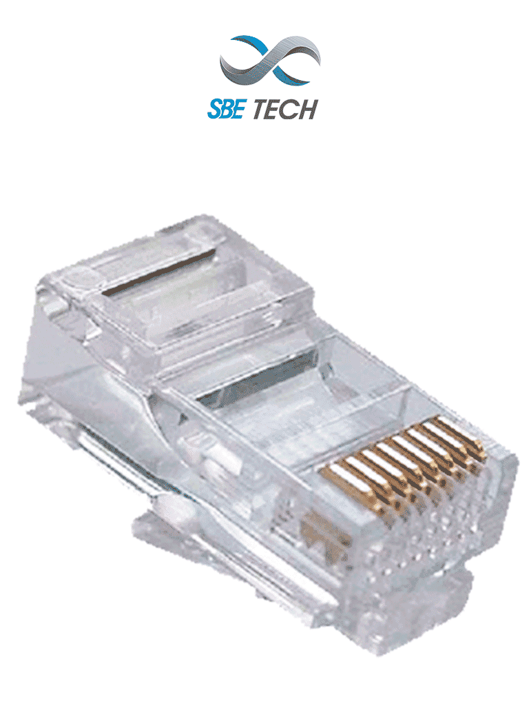 [SBE-2401-8P8C] SBE TECH 24018P8C - Plug RJ45 8 posiciones 50 micras de Oro CAT5e (50 pza)