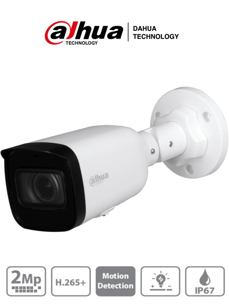 [DH-IPC-HFW1230T1N-ZS] DAHUA IPC-HFW1230T1N-ZS - Camara IP Bullet de 2 Megapixeles/ Lente Motorizado de 2.8 a 12mm/ H.265+/ IR de 50 Mts/ IP67/ PoE/ Ranura para MicroSD/ DWDR/ 3D DR/ HLC/ BLC/