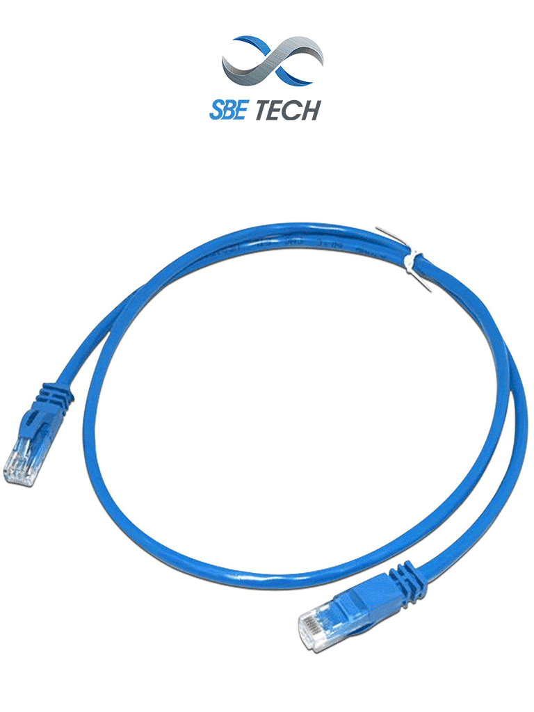SBE TECH SBE-PCC6U2.0M-BL - Patch cord Cat 6, color azul, de 2 metros con bota inyectada y moldeada