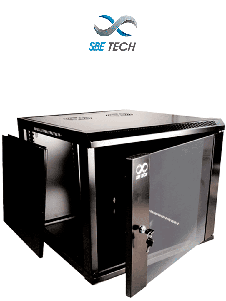 [GNLPAR9UR] SBE TECH GNLPAR9UR- Gabinete de pared de 9 UR con una profundidad de 45.0 cm y puerta delantera de cristal templado.